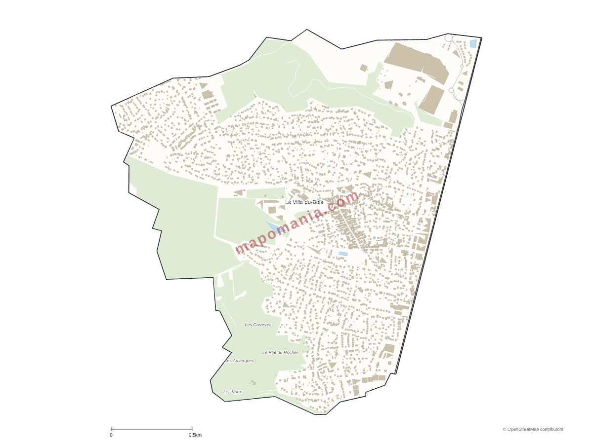 Carte de La Ville-du-Bois à personnaliser