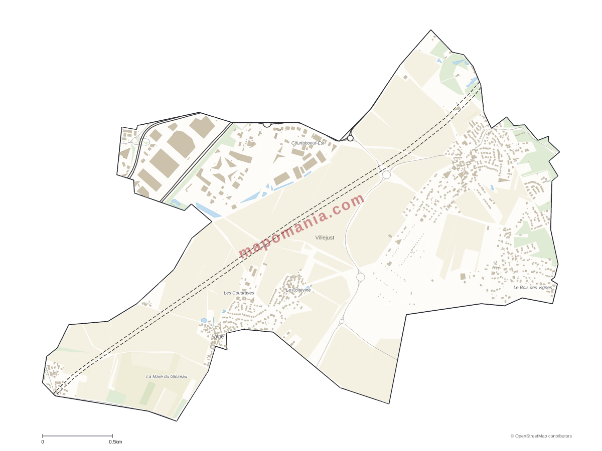Carte de Villejust à personnaliser