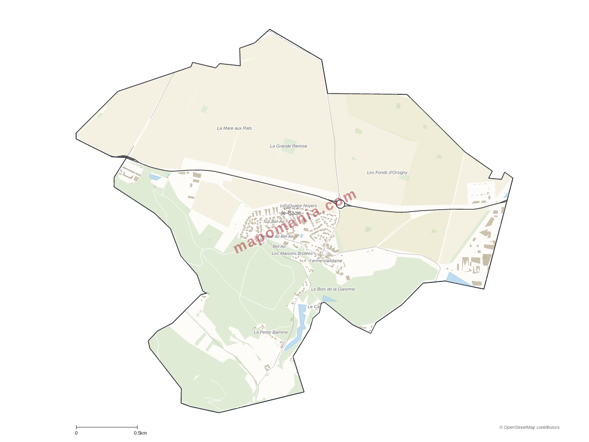 Carte de Villiers-le-Bâcle à personnaliser