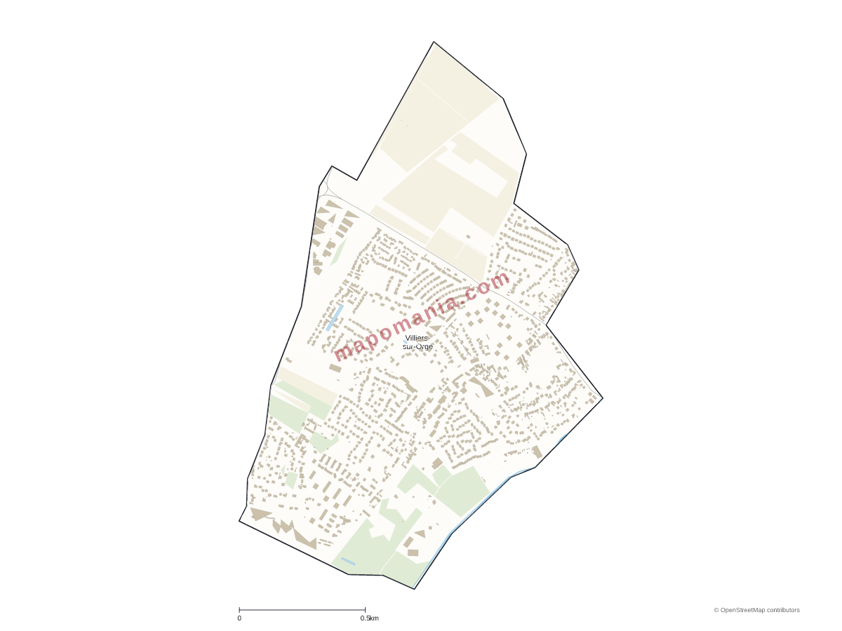 Carte de Villiers-sur-Orge à personnaliser