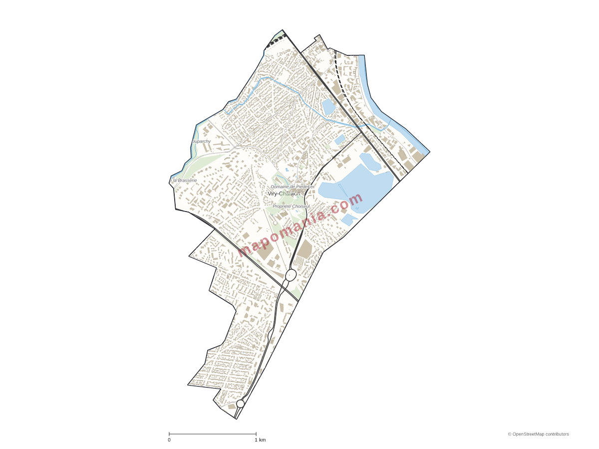 Carte de Viry-Châtillon à personnaliser