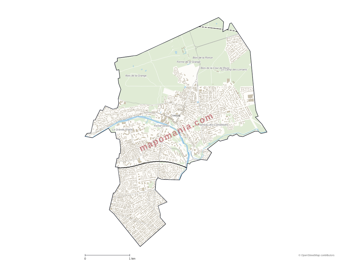 Carte de Yerres à personnaliser