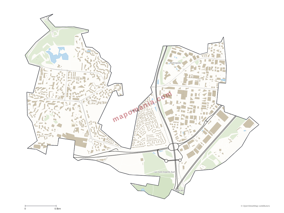Carte de Les Ulis à personnaliser