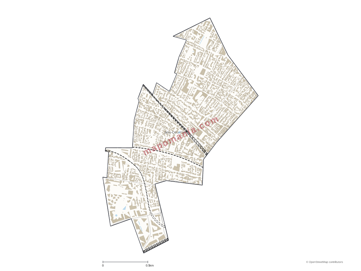 Carte de Bois-Colombes à personnaliser