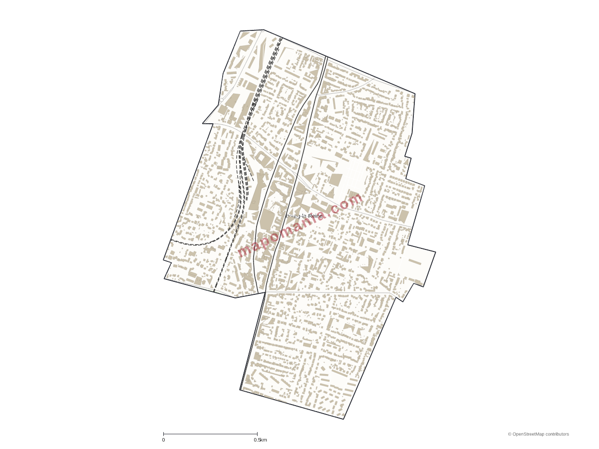 Carte de Bourg-la-Reine à personnaliser
