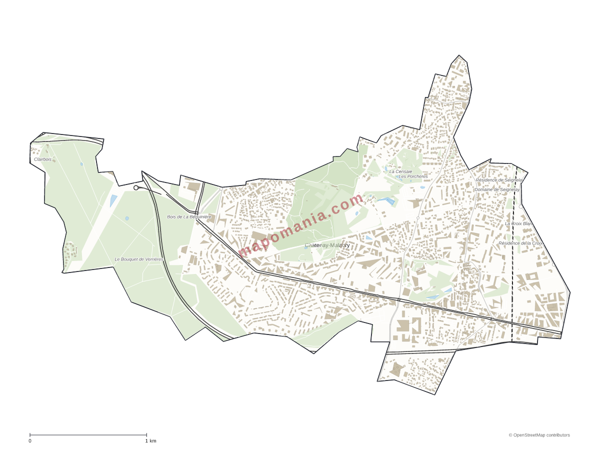 Carte de Châtenay-Malabry à personnaliser
