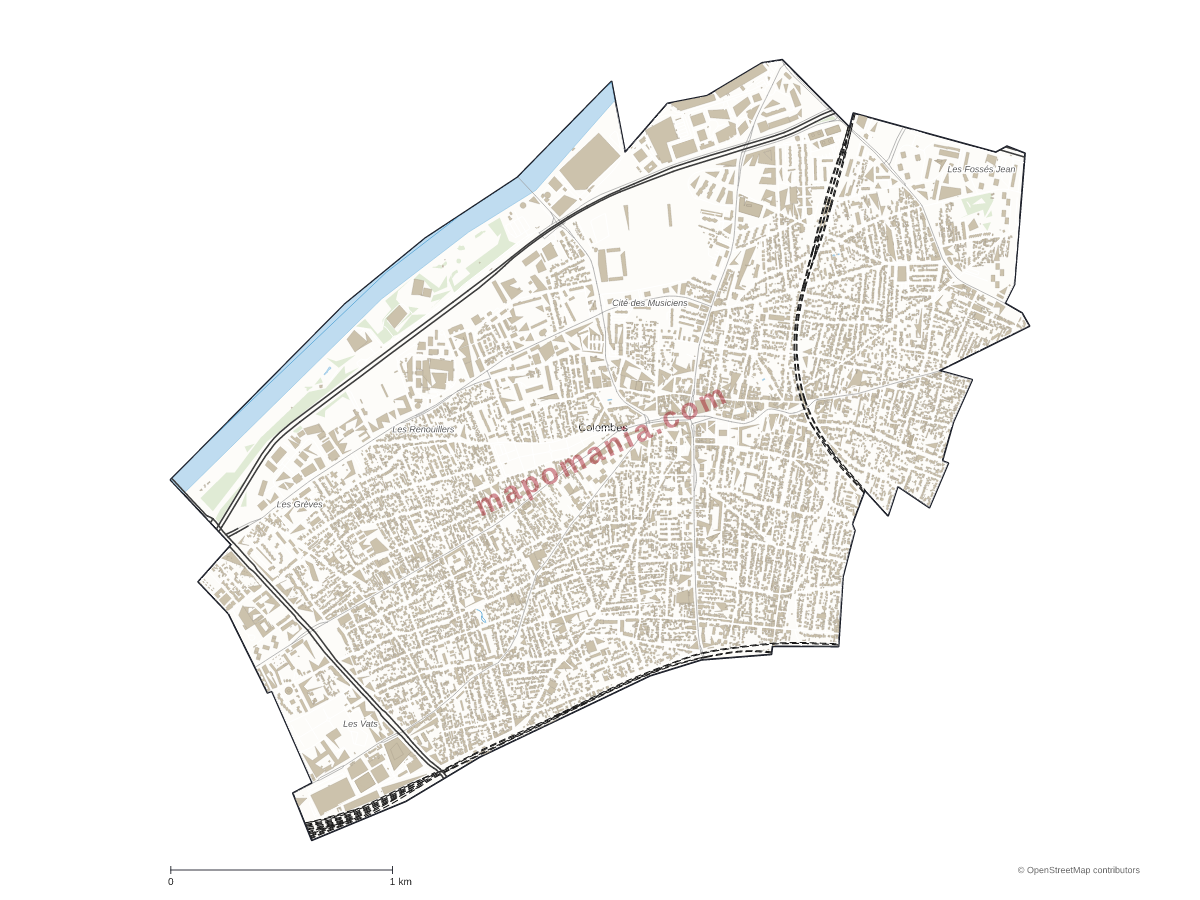 Carte de Colombes à personnaliser