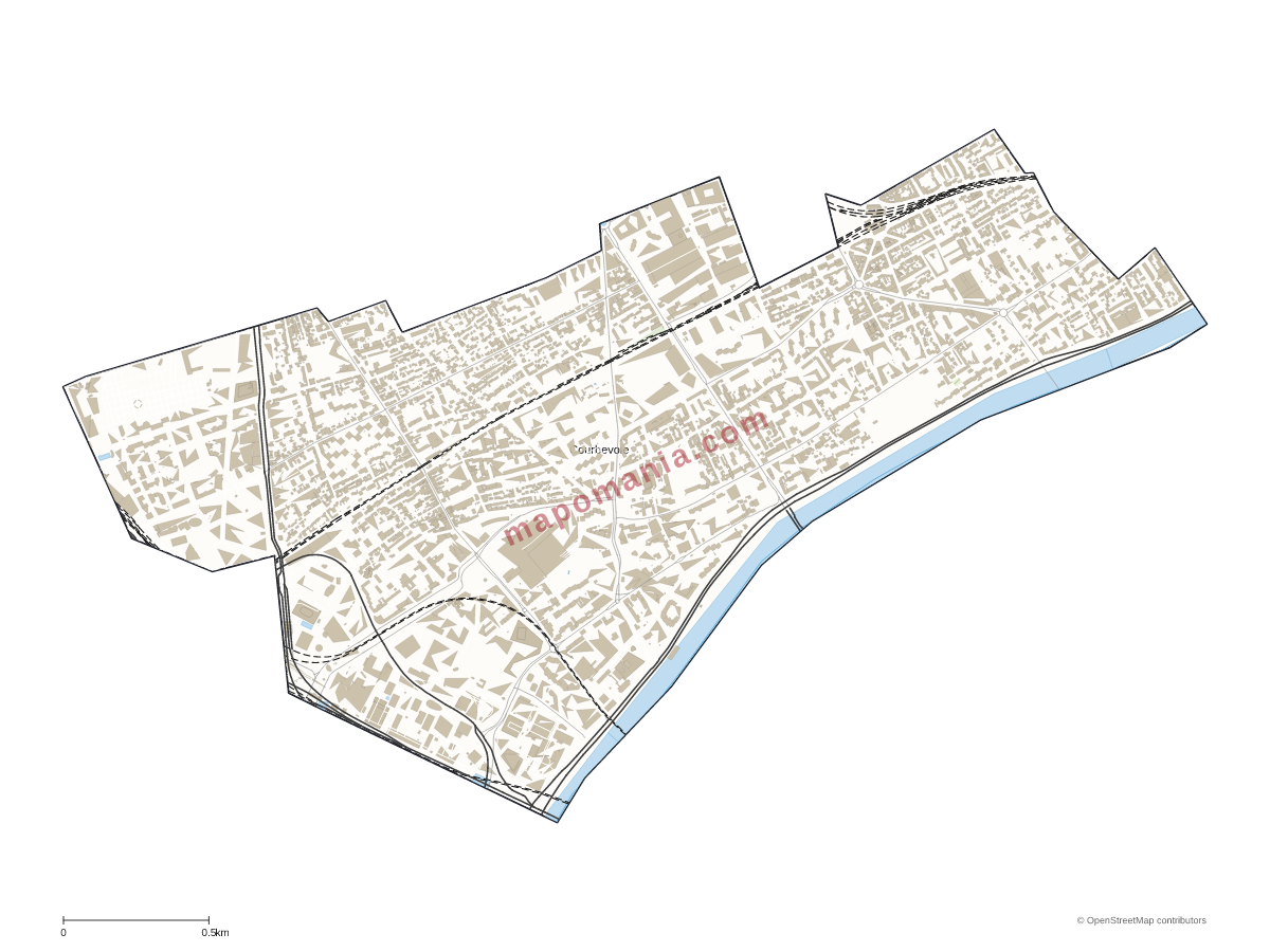 Carte de Courbevoie à personnaliser