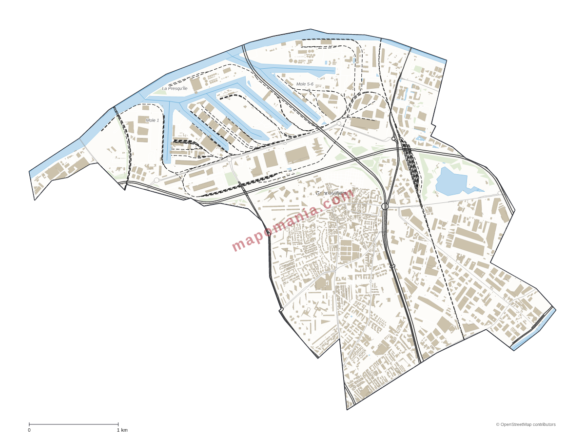 Carte de Gennevilliers à personnaliser