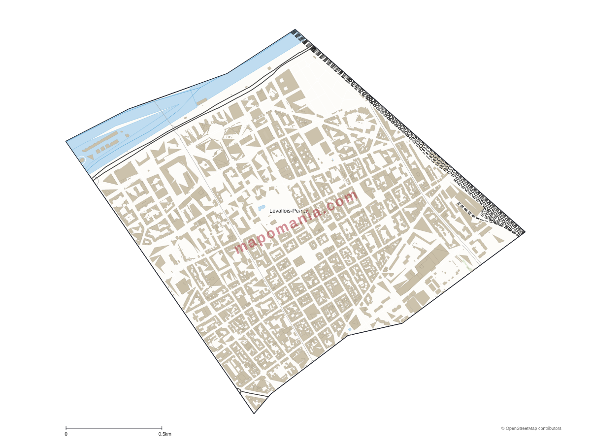 Carte de Levallois-Perret à personnaliser