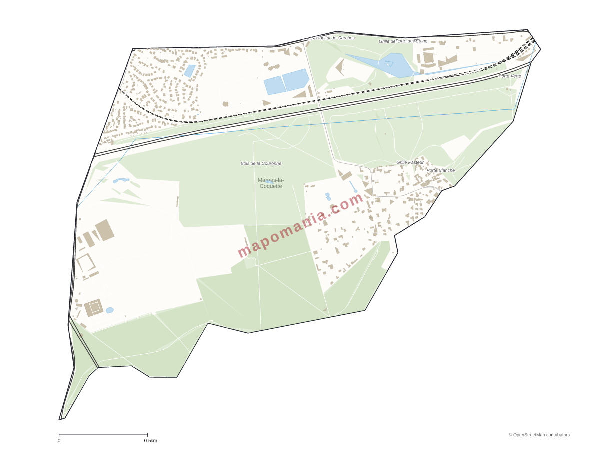 Carte de Marnes-la-Coquette à personnaliser