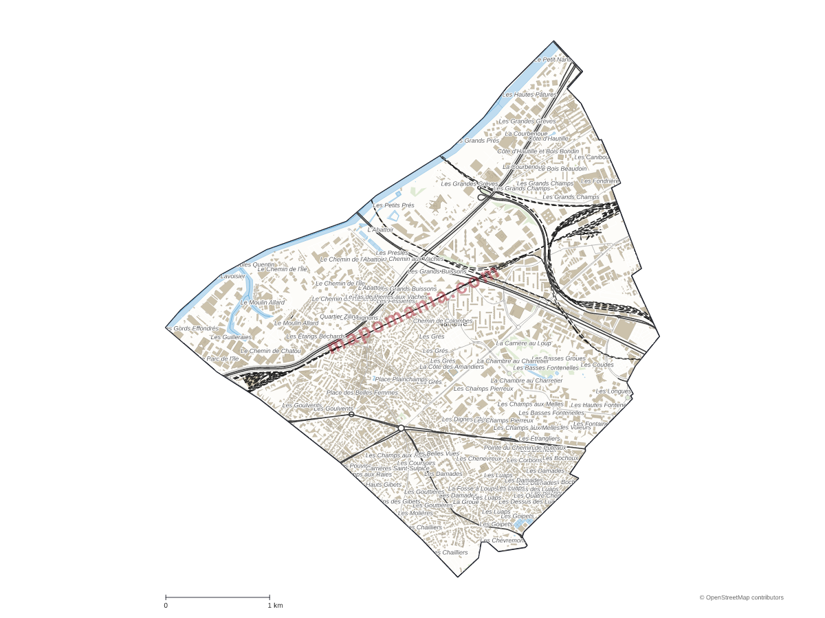 Carte de Nanterre à personnaliser