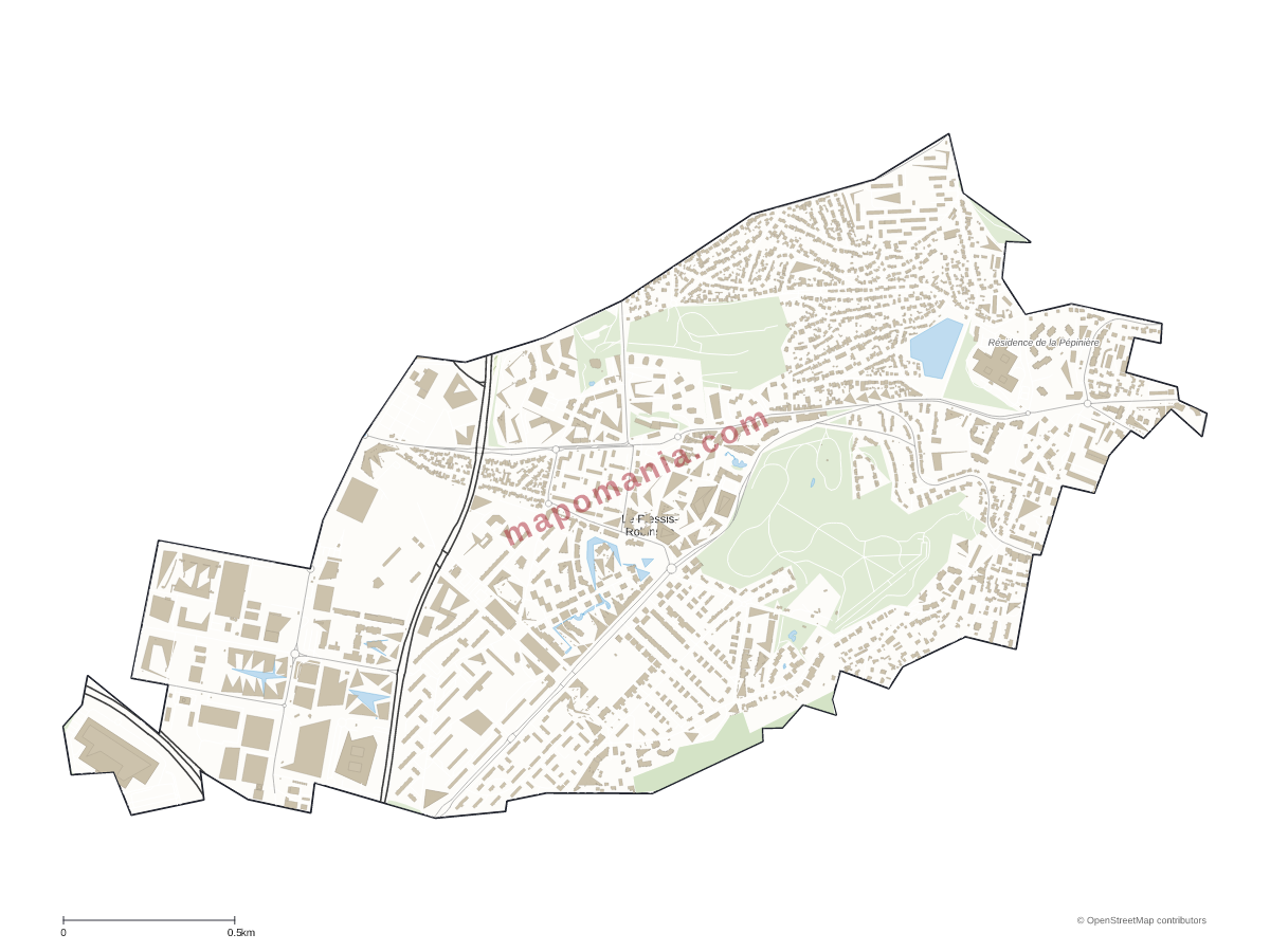 Carte de Le Plessis-Robinson à personnaliser
