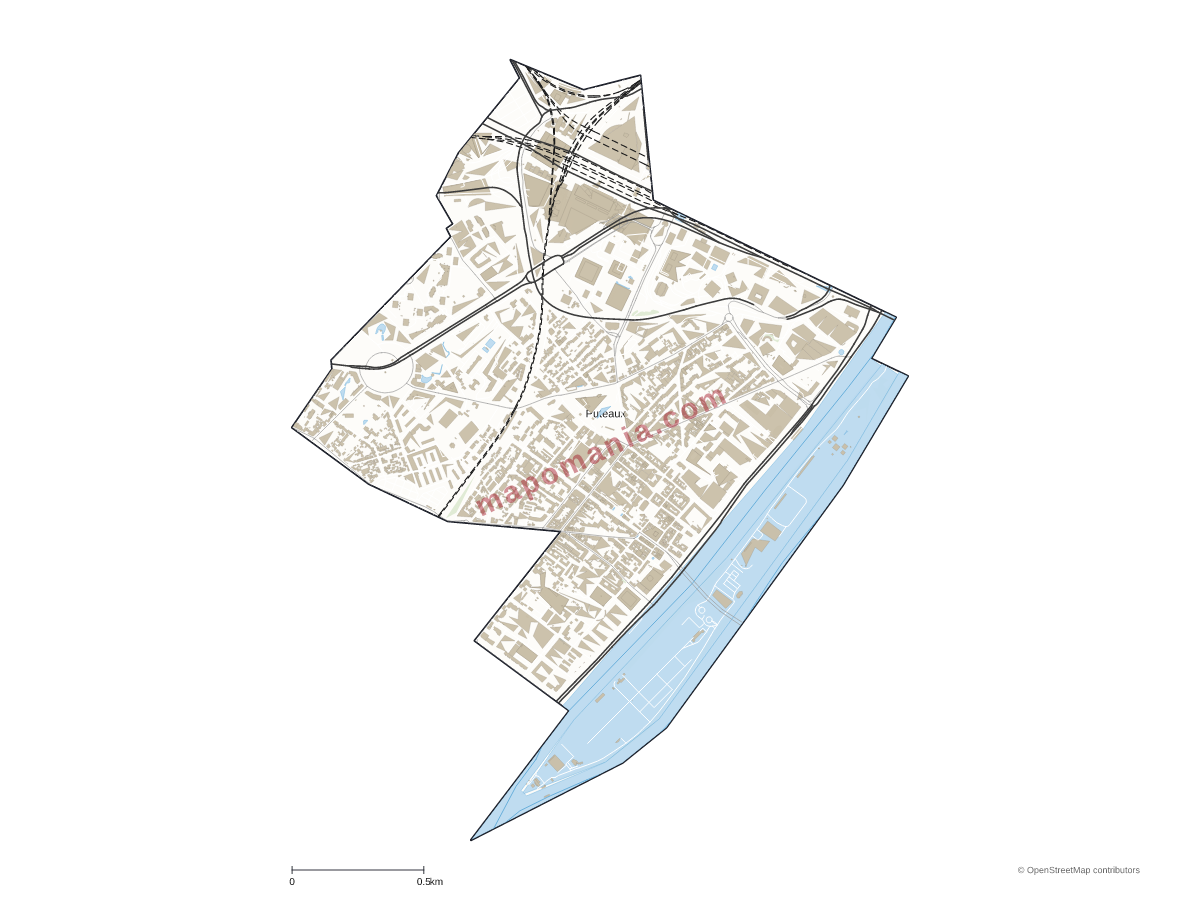 Carte de Puteaux à personnaliser