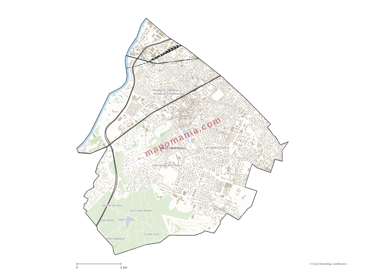 Carte de Rueil-Malmaison à personnaliser