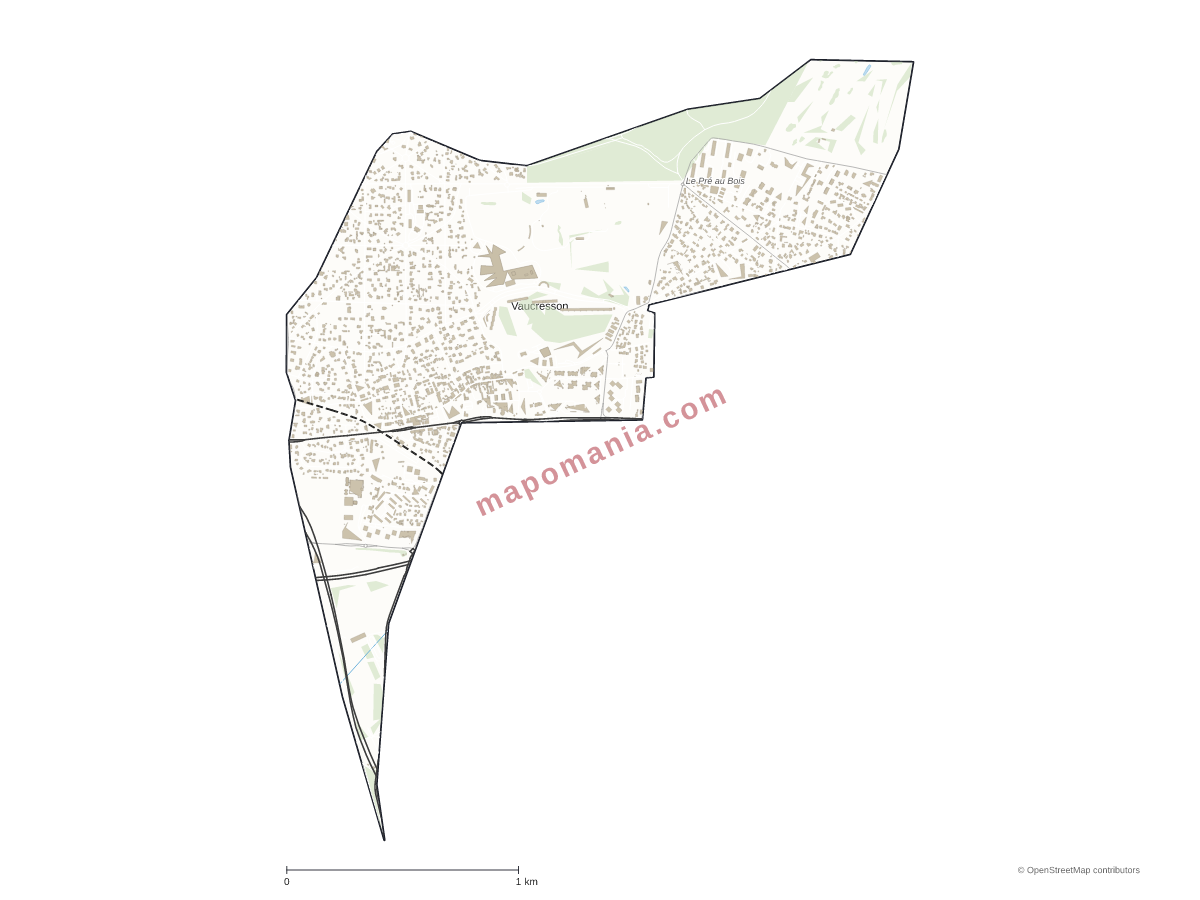 Carte de Vaucresson à personnaliser