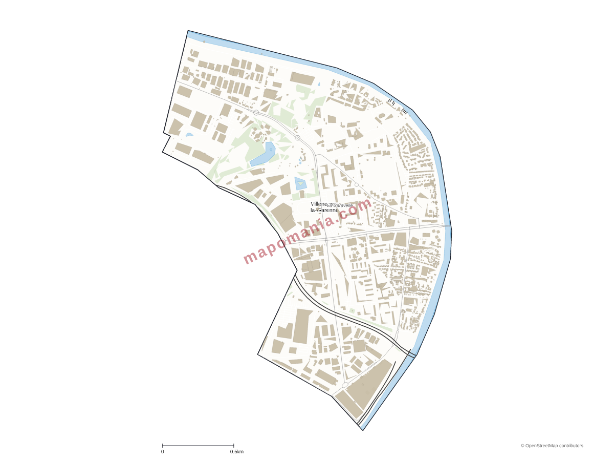 Carte de Villeneuve-la-Garenne à personnaliser