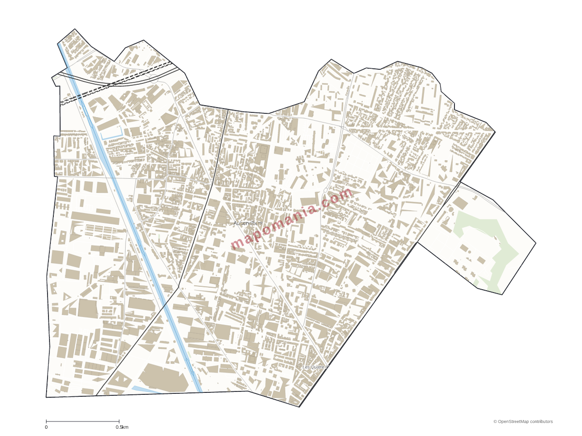 Carte de Aubervilliers à personnaliser