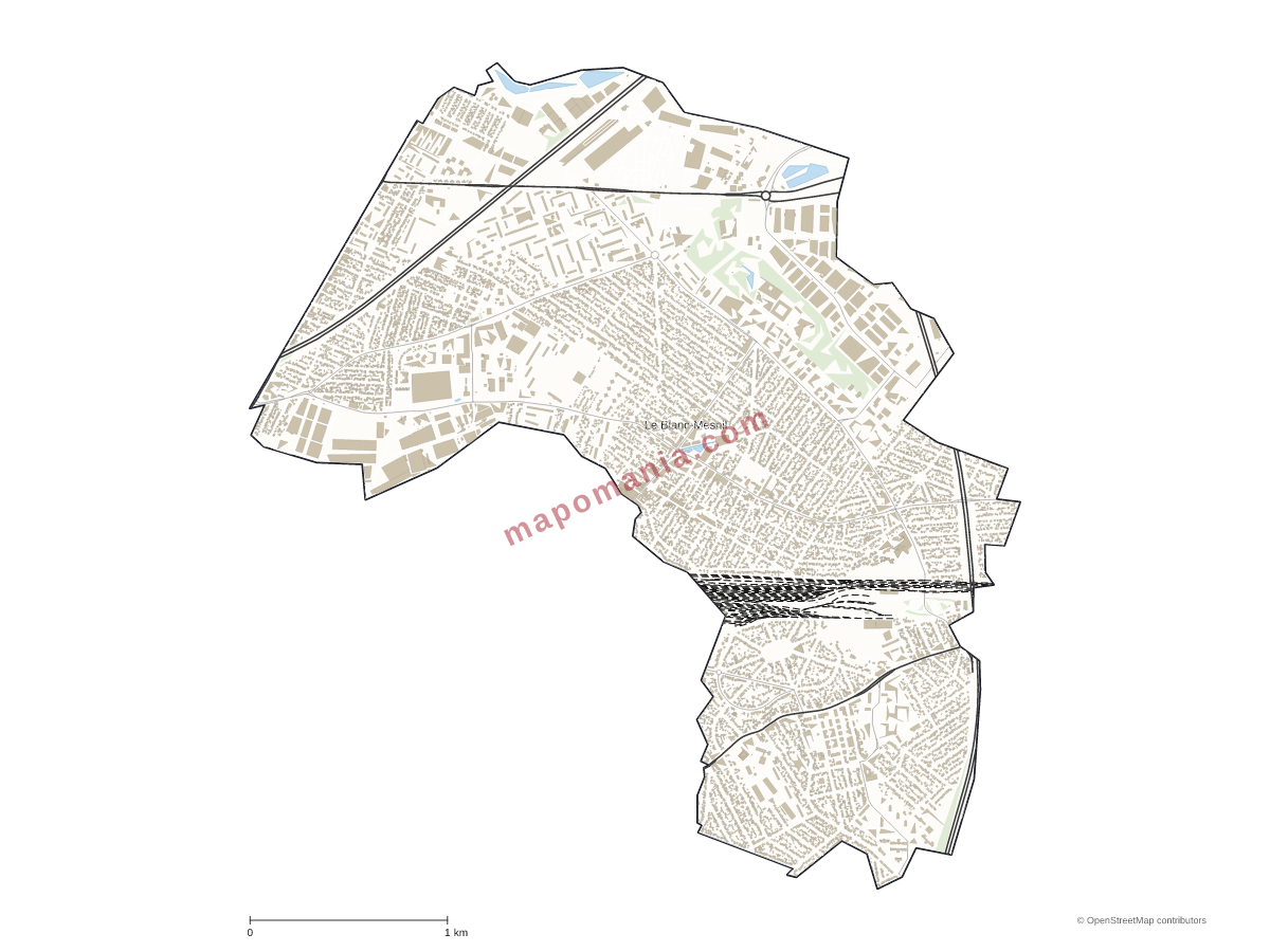 Carte de Le Blanc-Mesnil à personnaliser