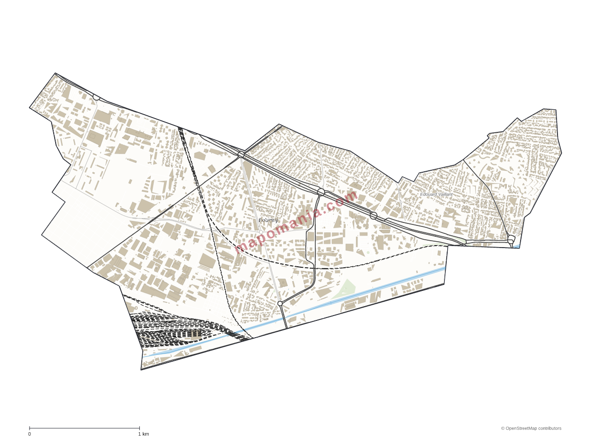 Carte de Bobigny à personnaliser