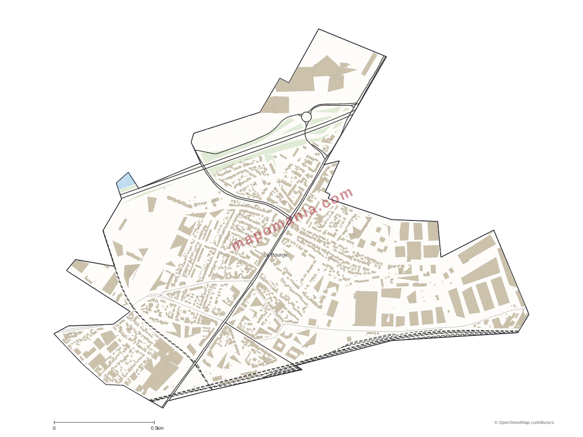 Carte de Le Bourget à personnaliser
