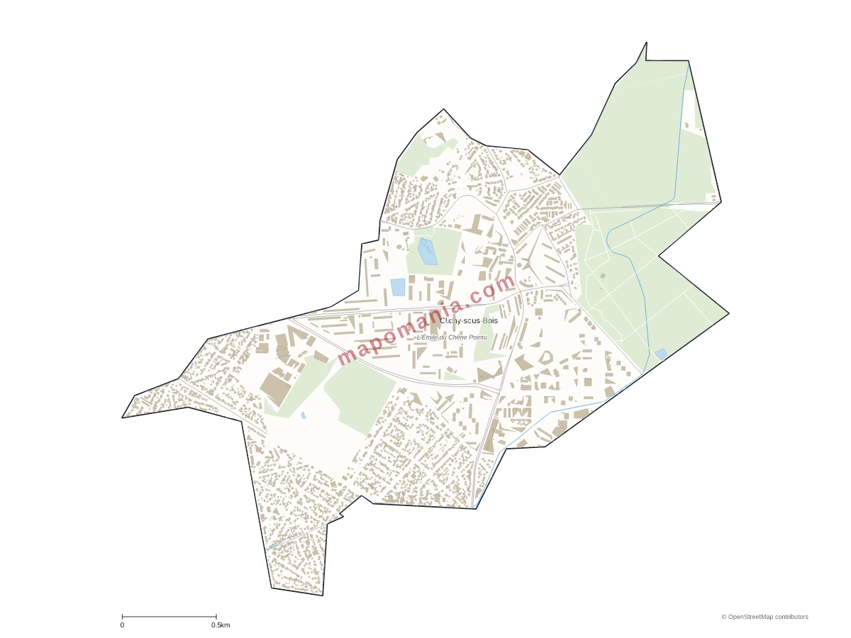 Carte de Clichy-sous-Bois à personnaliser