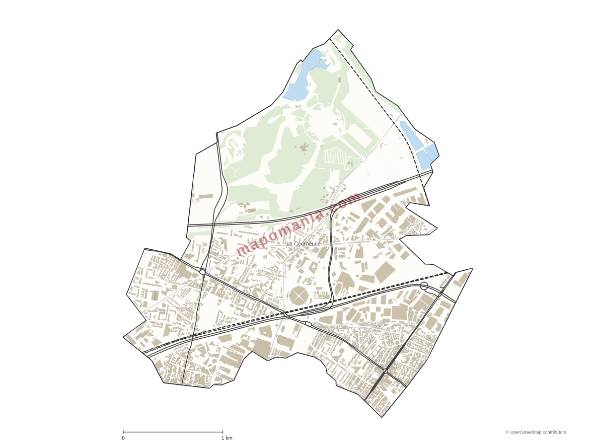 Carte de La Courneuve à personnaliser