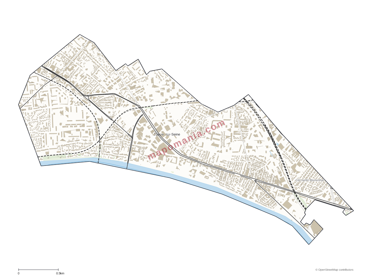 Carte de Épinay-sur-Seine à personnaliser