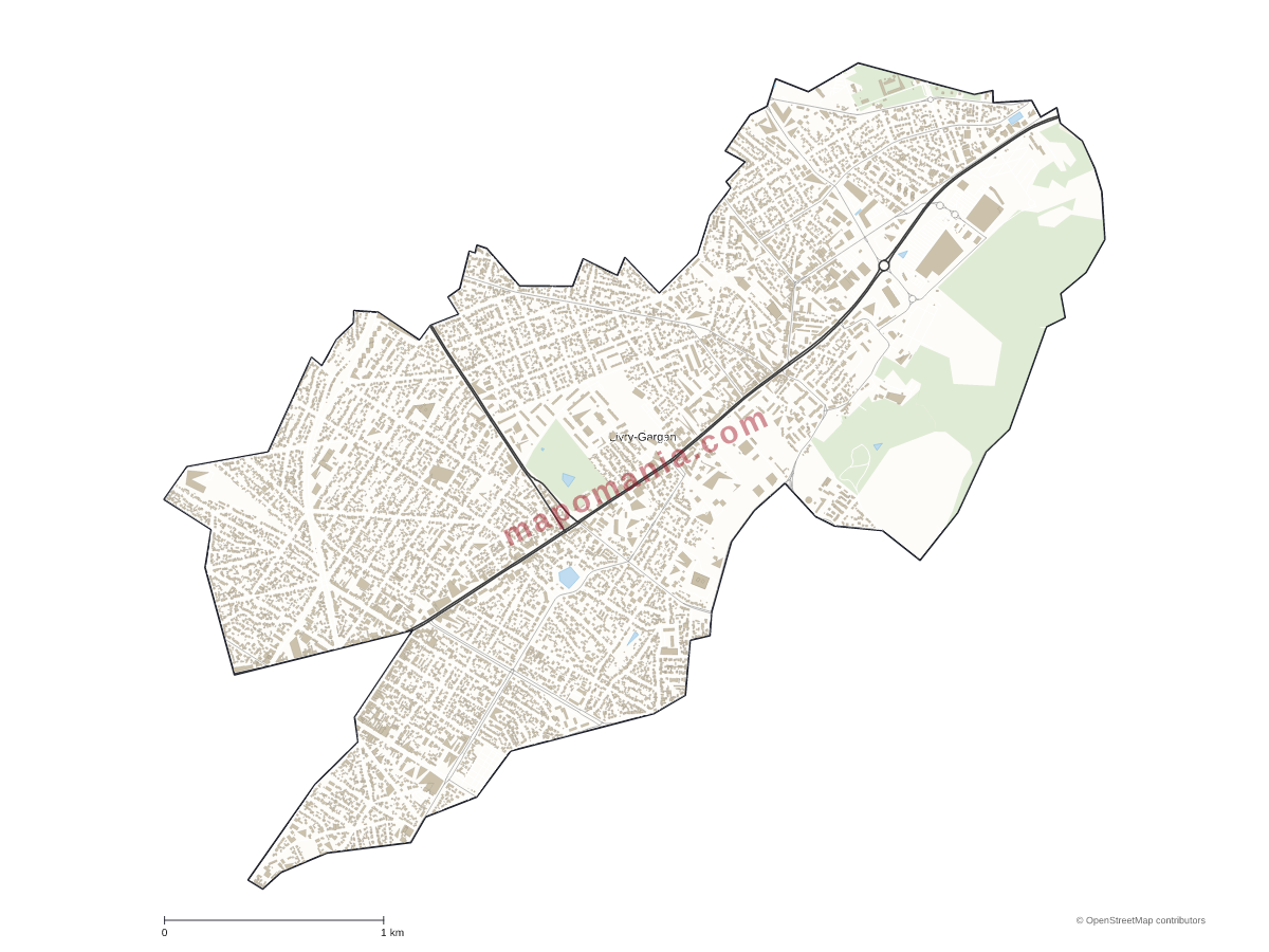 Carte de Livry-Gargan à personnaliser