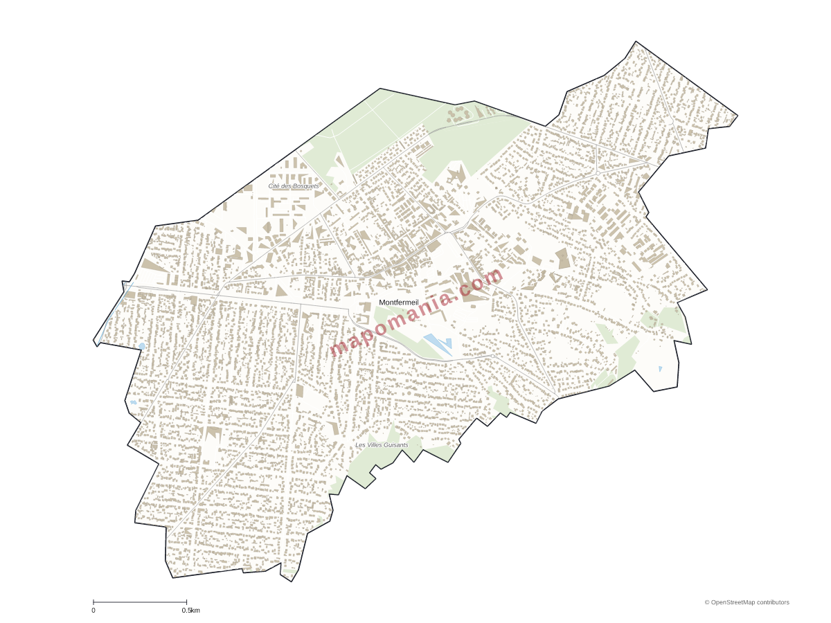Carte de Montfermeil à personnaliser