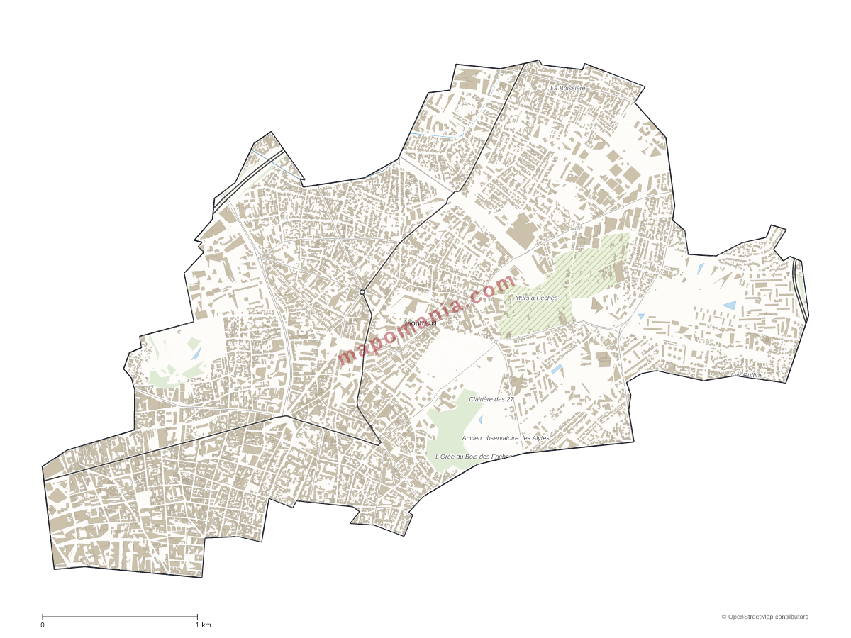 Carte de Montreuil à personnaliser