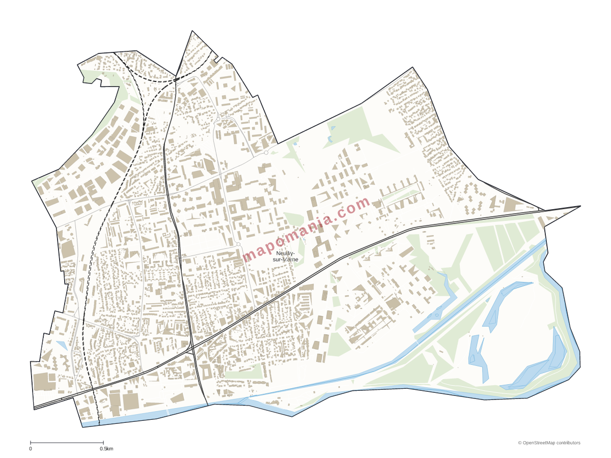 Carte de Neuilly-sur-Marne à personnaliser