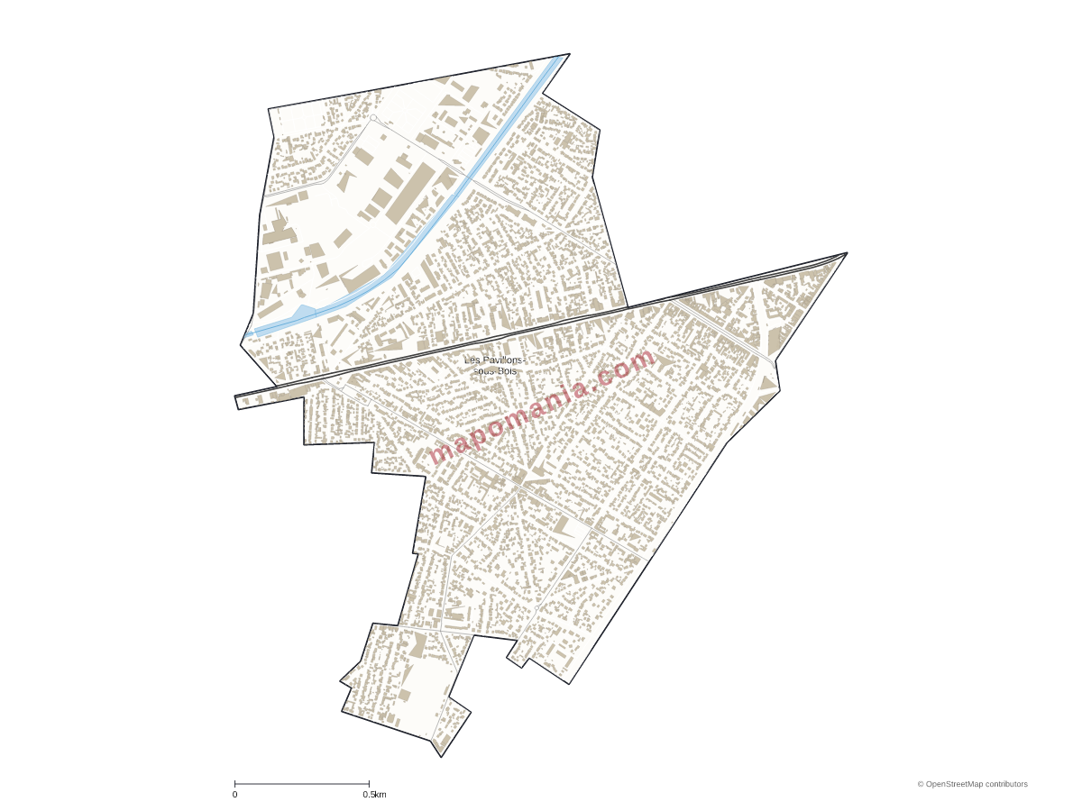Carte de Les Pavillons-sous-Bois à personnaliser