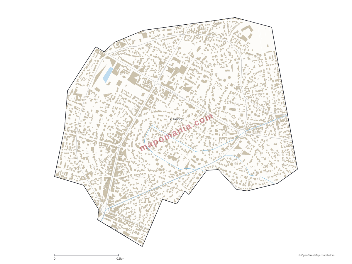Carte de Le Raincy à personnaliser
