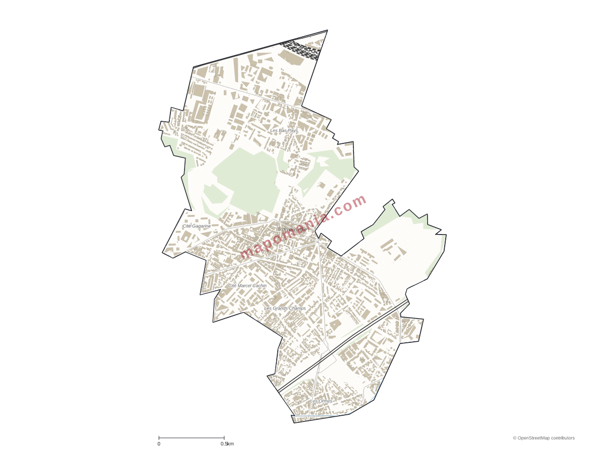 Carte de Romainville à personnaliser