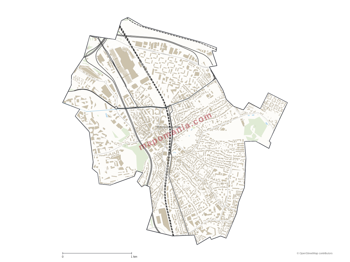 Carte de Rosny-sous-Bois à personnaliser