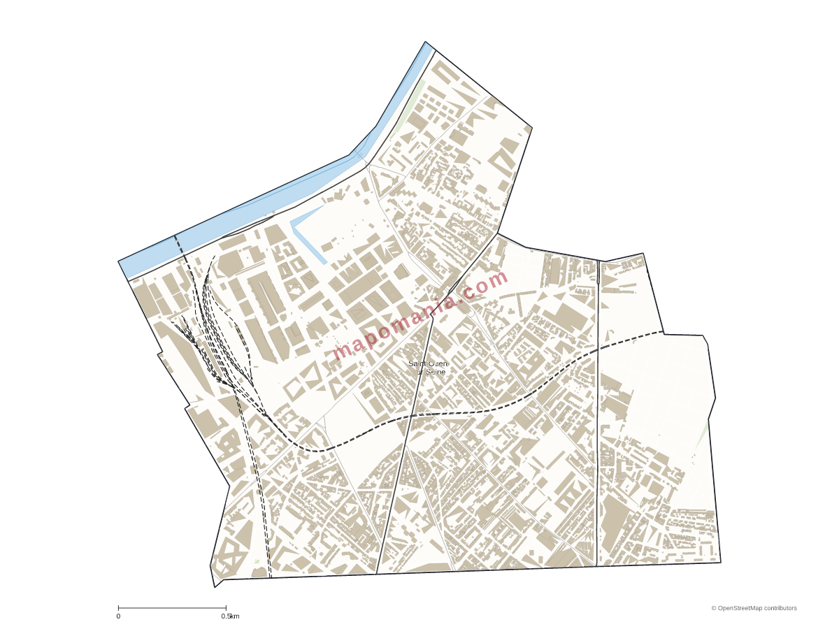 Carte de Saint-Ouen-sur-Seine à personnaliser
