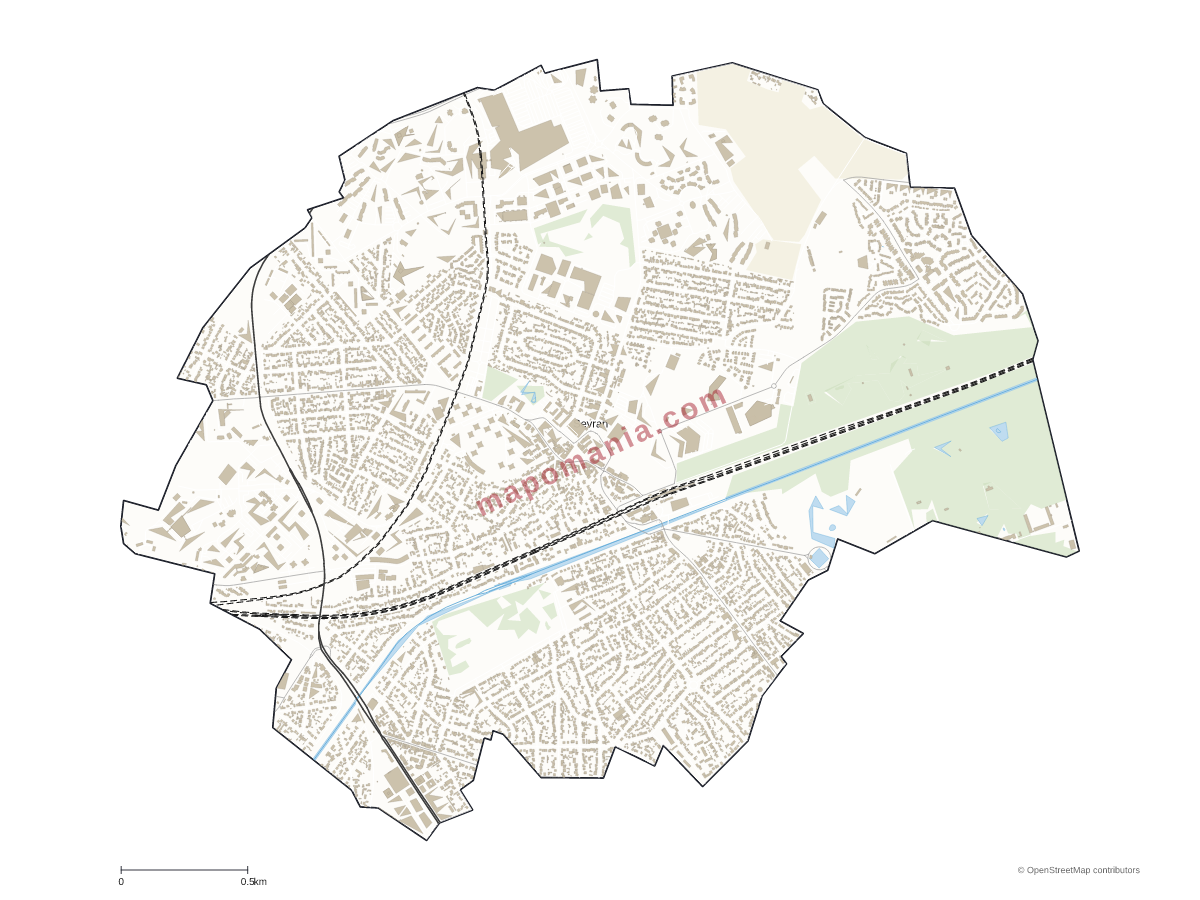 Carte de Sevran à personnaliser