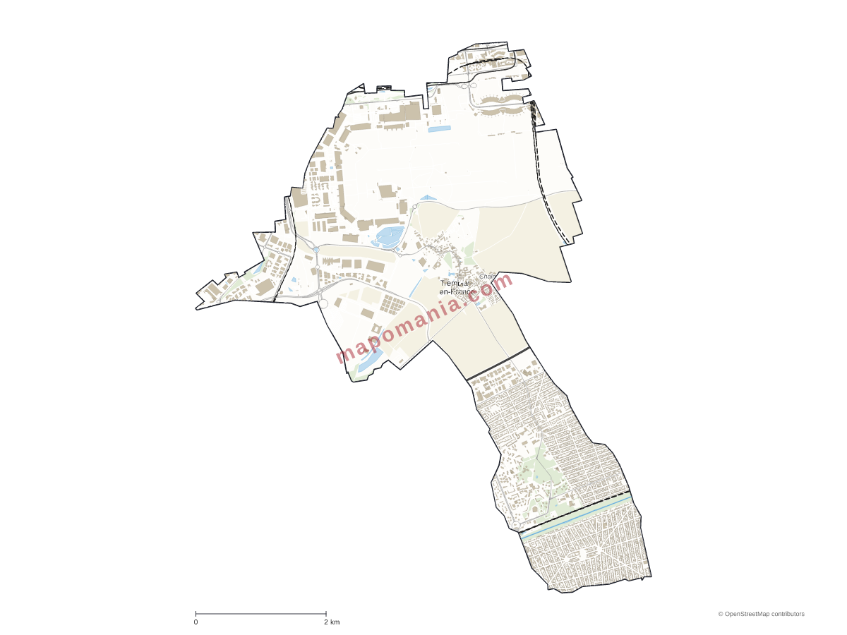 Carte de Tremblay-en-France à personnaliser