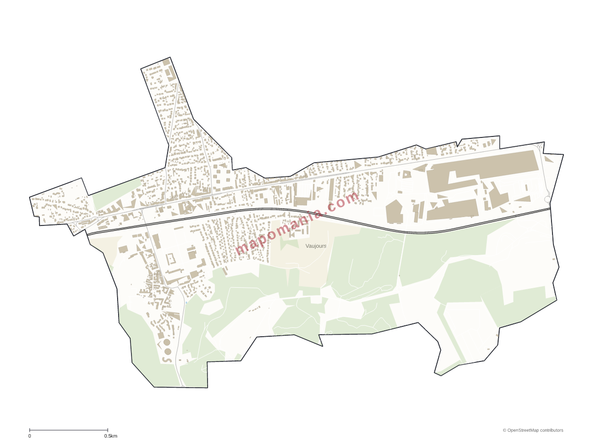 Carte de Vaujours à personnaliser