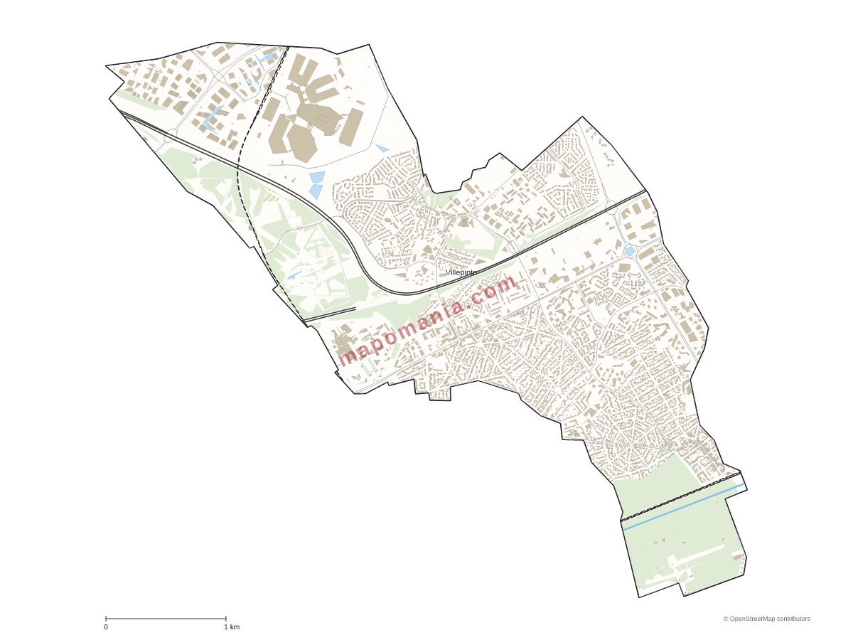 Carte de Villepinte à personnaliser