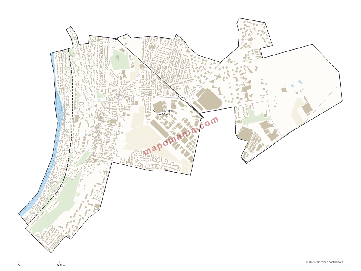 Carte de Chennevières-sur-Marne à personnaliser