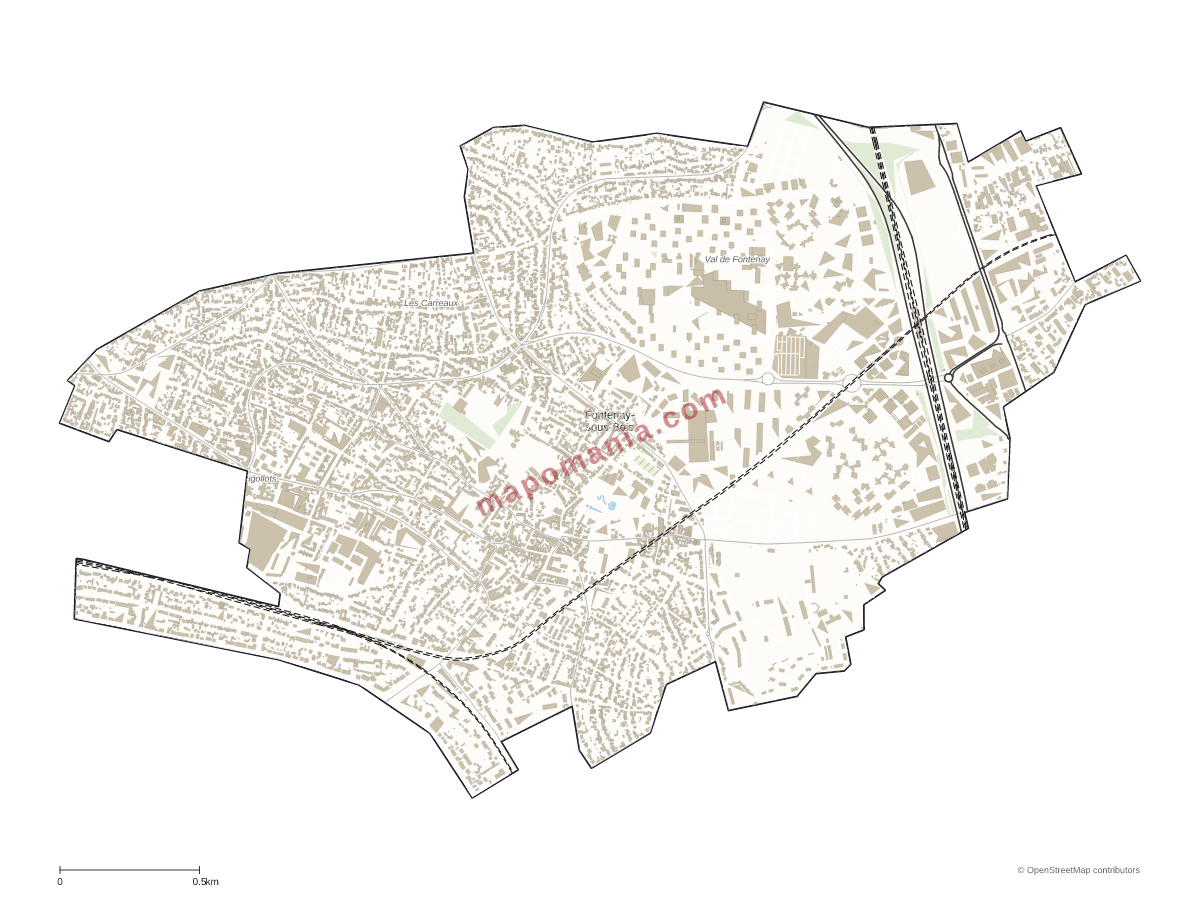 Carte de Fontenay-sous-Bois à personnaliser