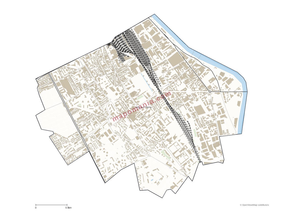 Carte de Ivry-sur-Seine à personnaliser