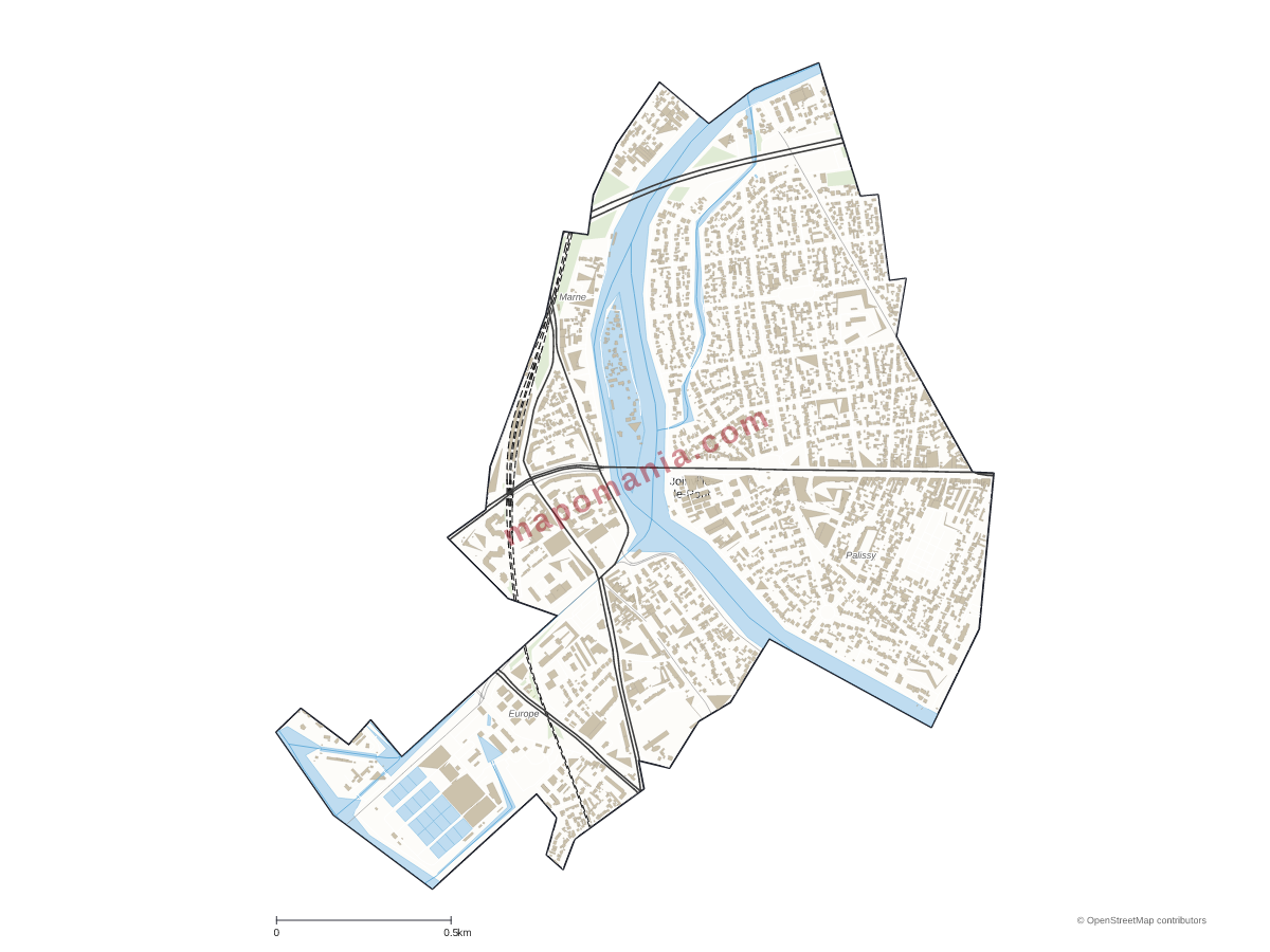 Carte de Joinville-le-Pont à personnaliser