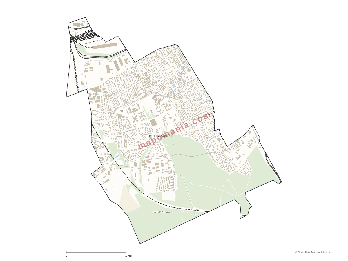 Carte de Limeil-Brévannes à personnaliser