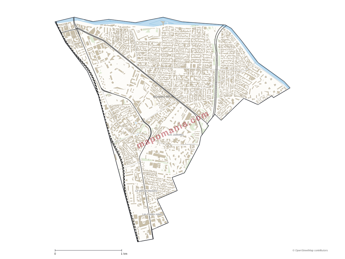 Carte de Maisons-Alfort à personnaliser