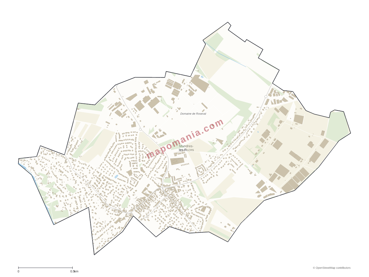 Carte de Mandres-les-Roses à personnaliser