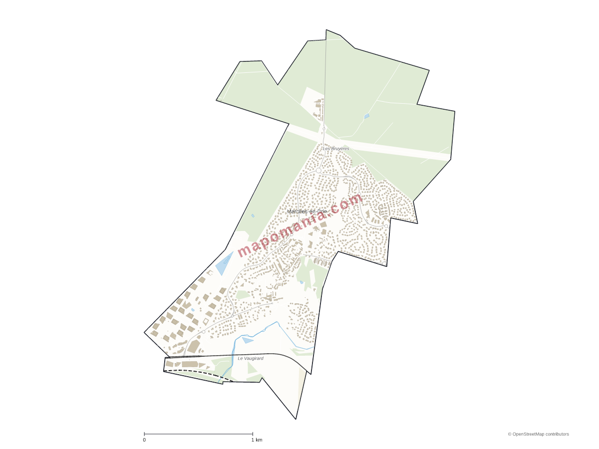 Carte de Marolles-en-Brie à personnaliser