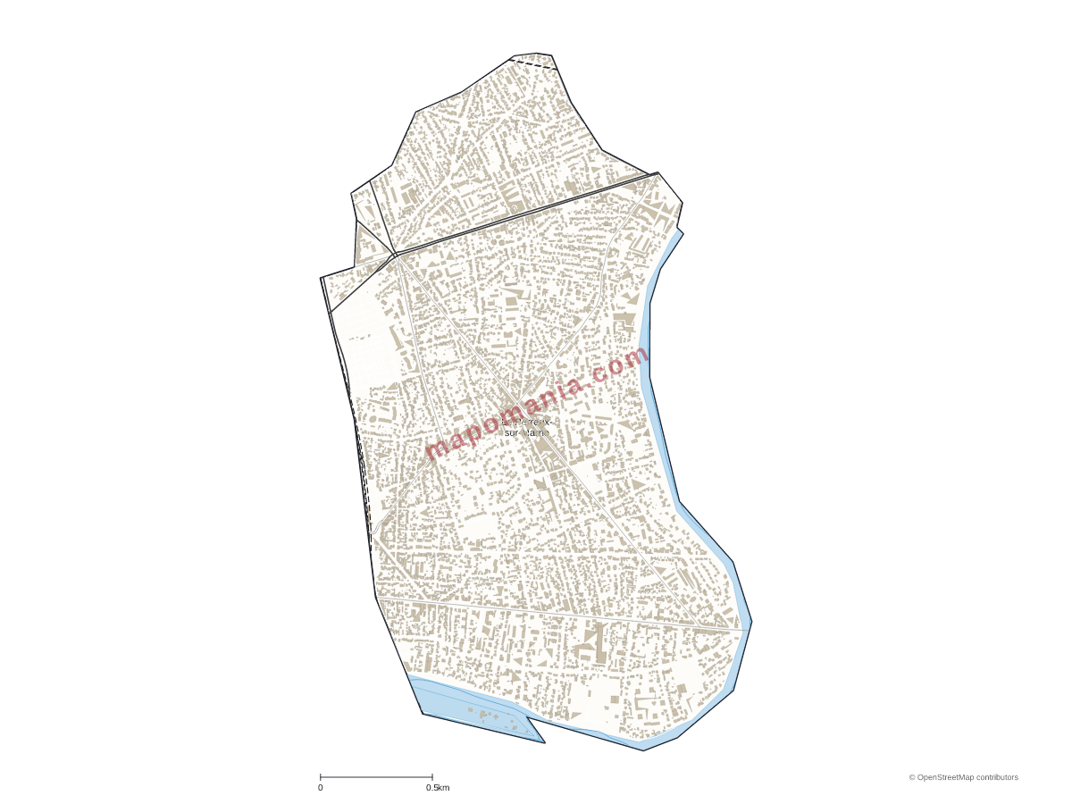 Carte de Le Perreux-sur-Marne à personnaliser